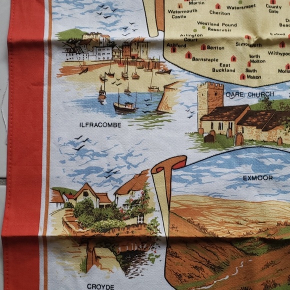 Vintage UK "Around Exmoor" kitchem towel - Picture 4 of 8